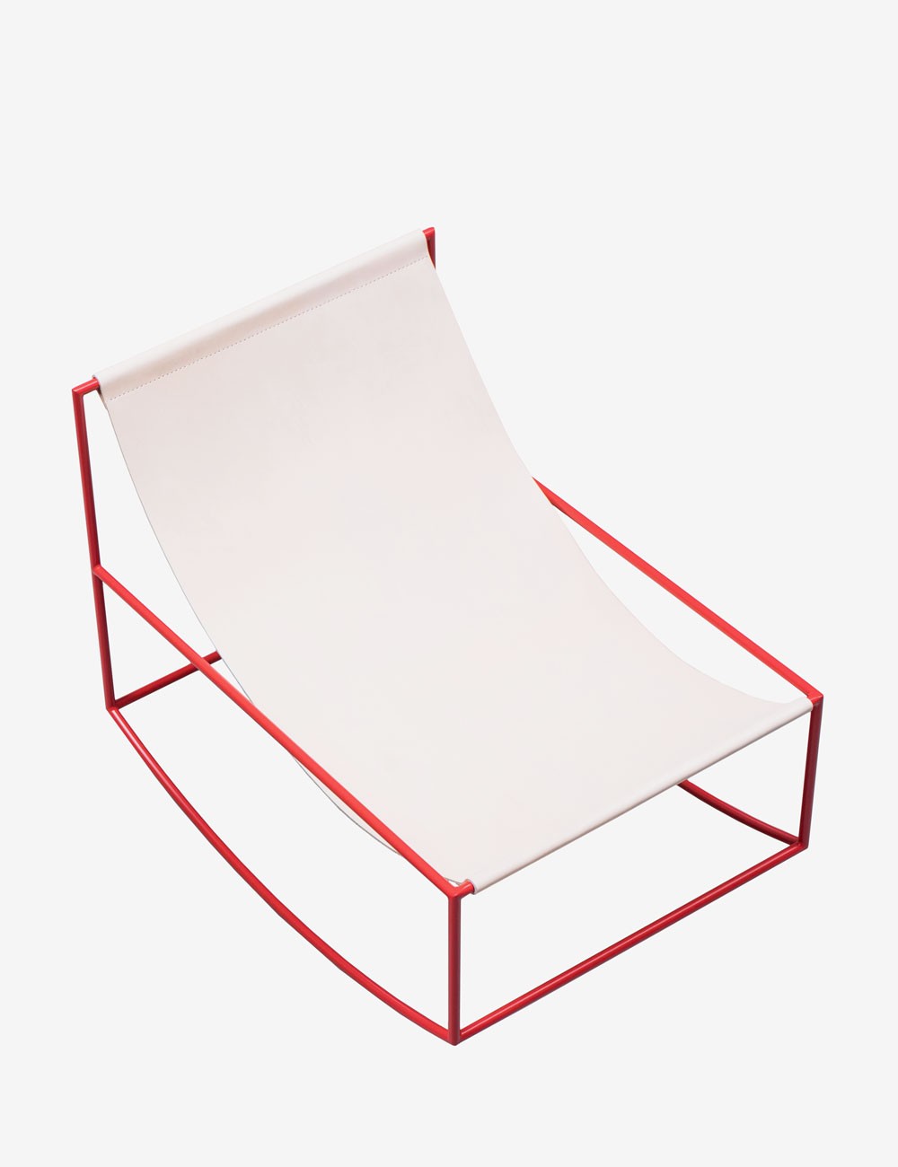 sedia a dondolo in pelle