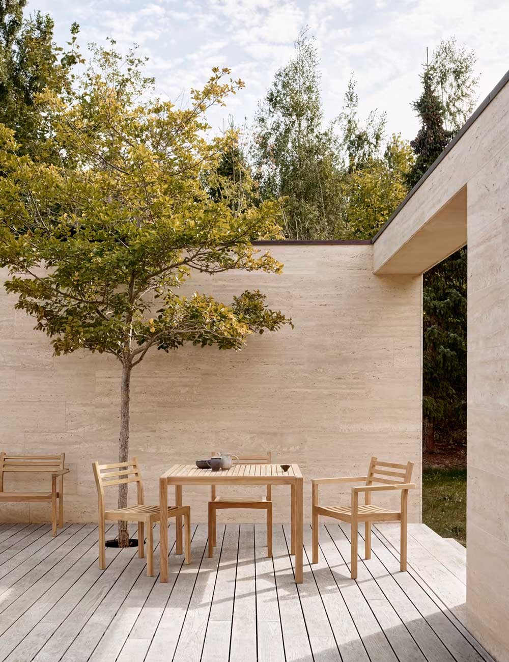 chaise de salle à manger d'extérieur ah502 avec accoudoirs
