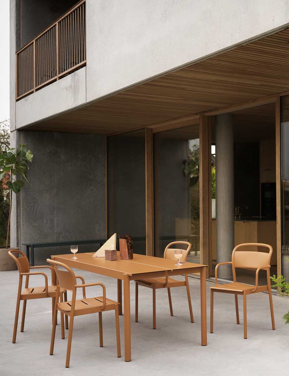 linear steel side chair