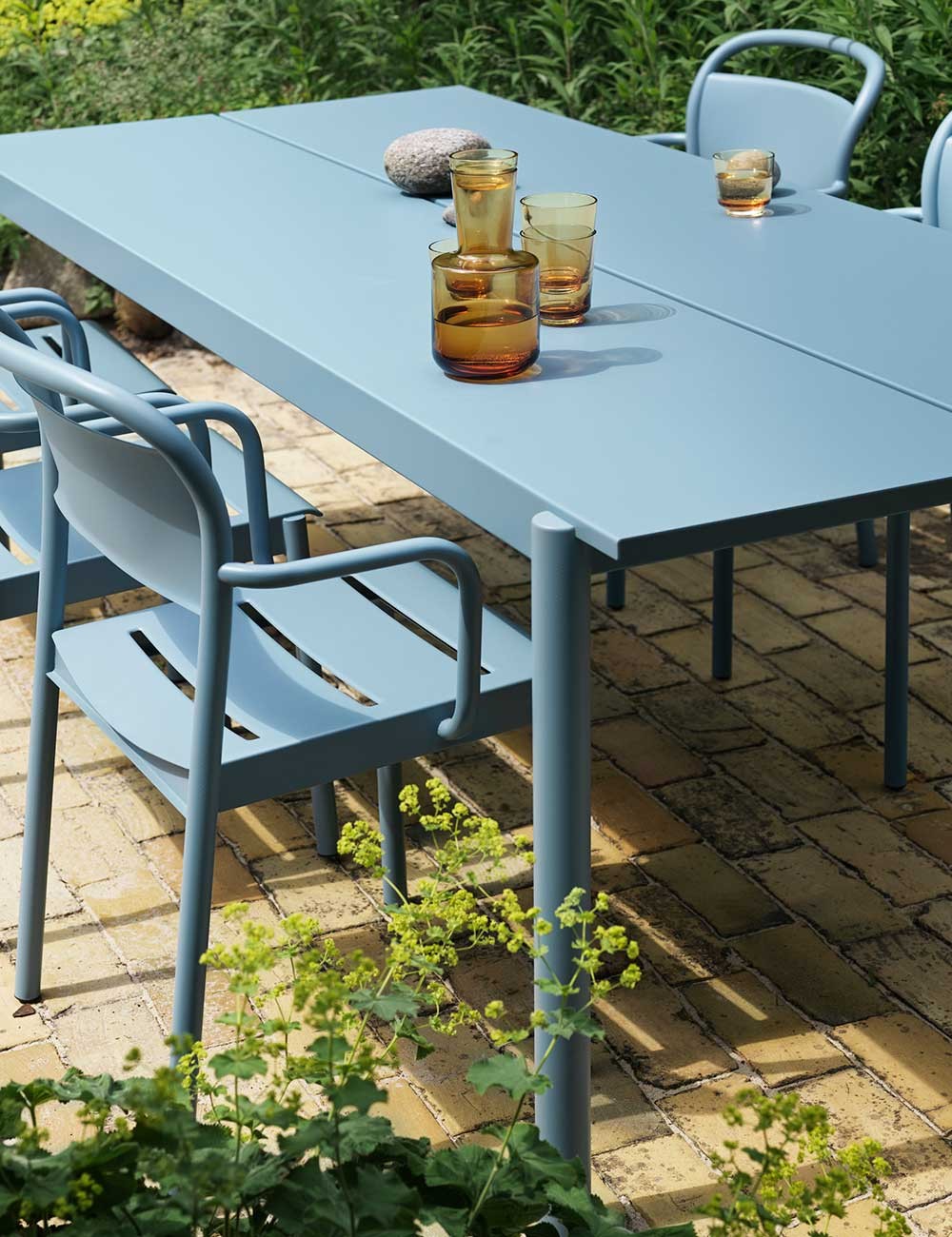 linear steel side chair