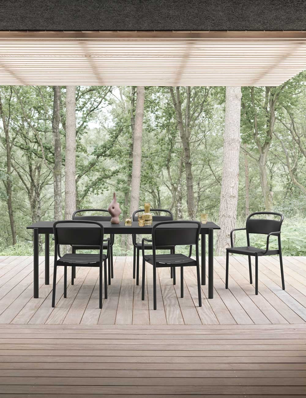 linear steel armchair