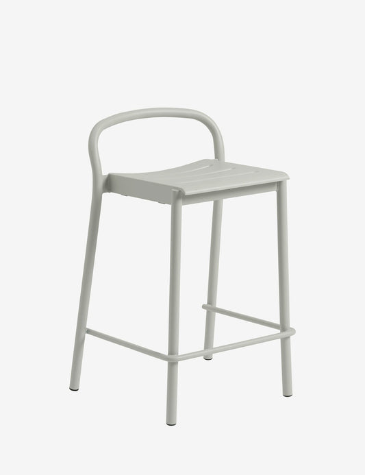 linear steel counter stool