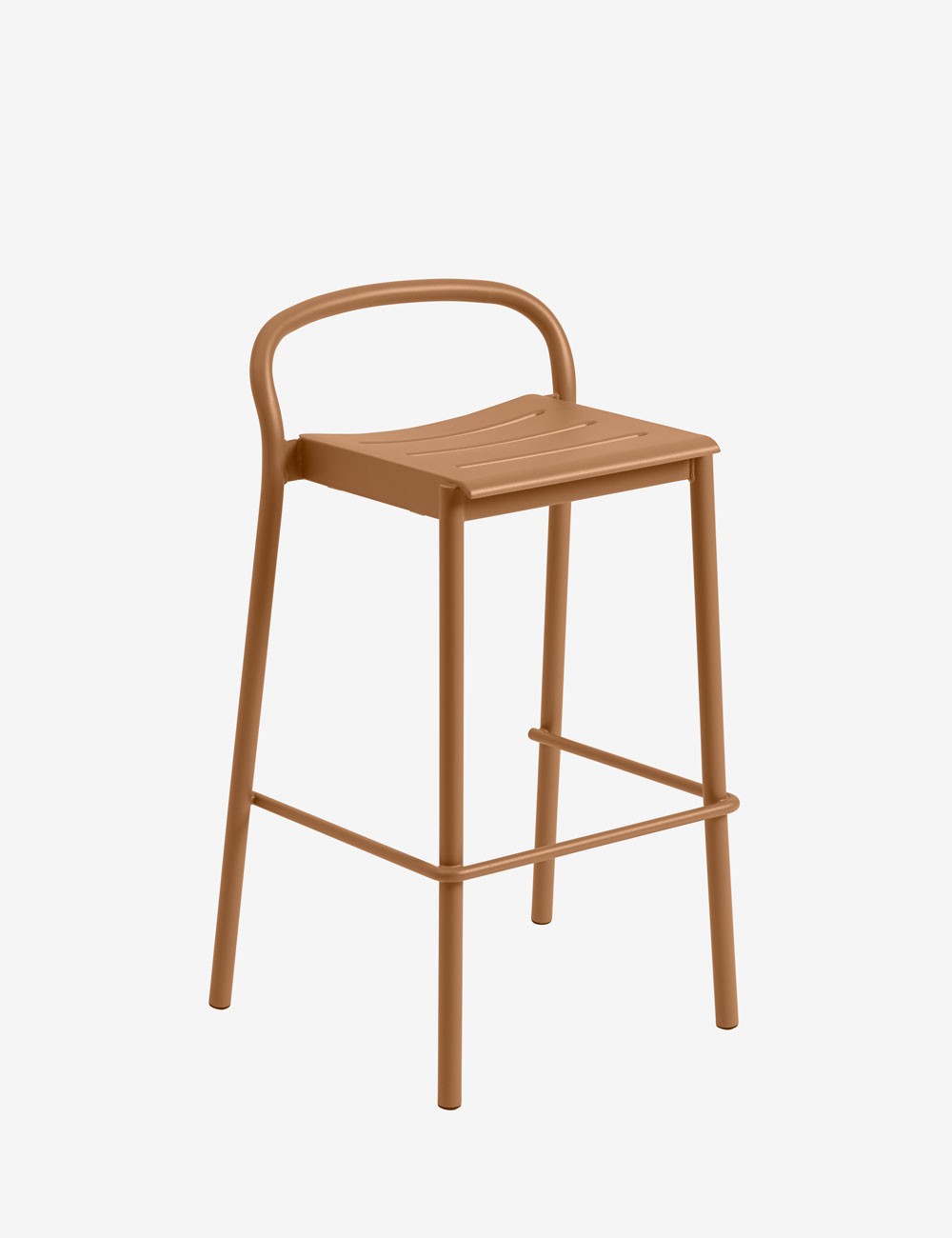 linear steel bar stool