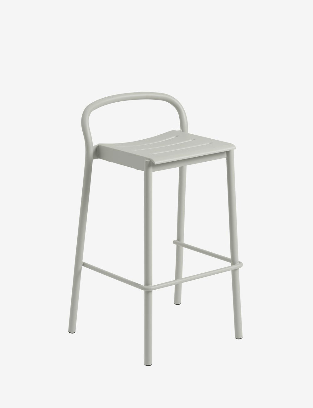linear steel bar stool