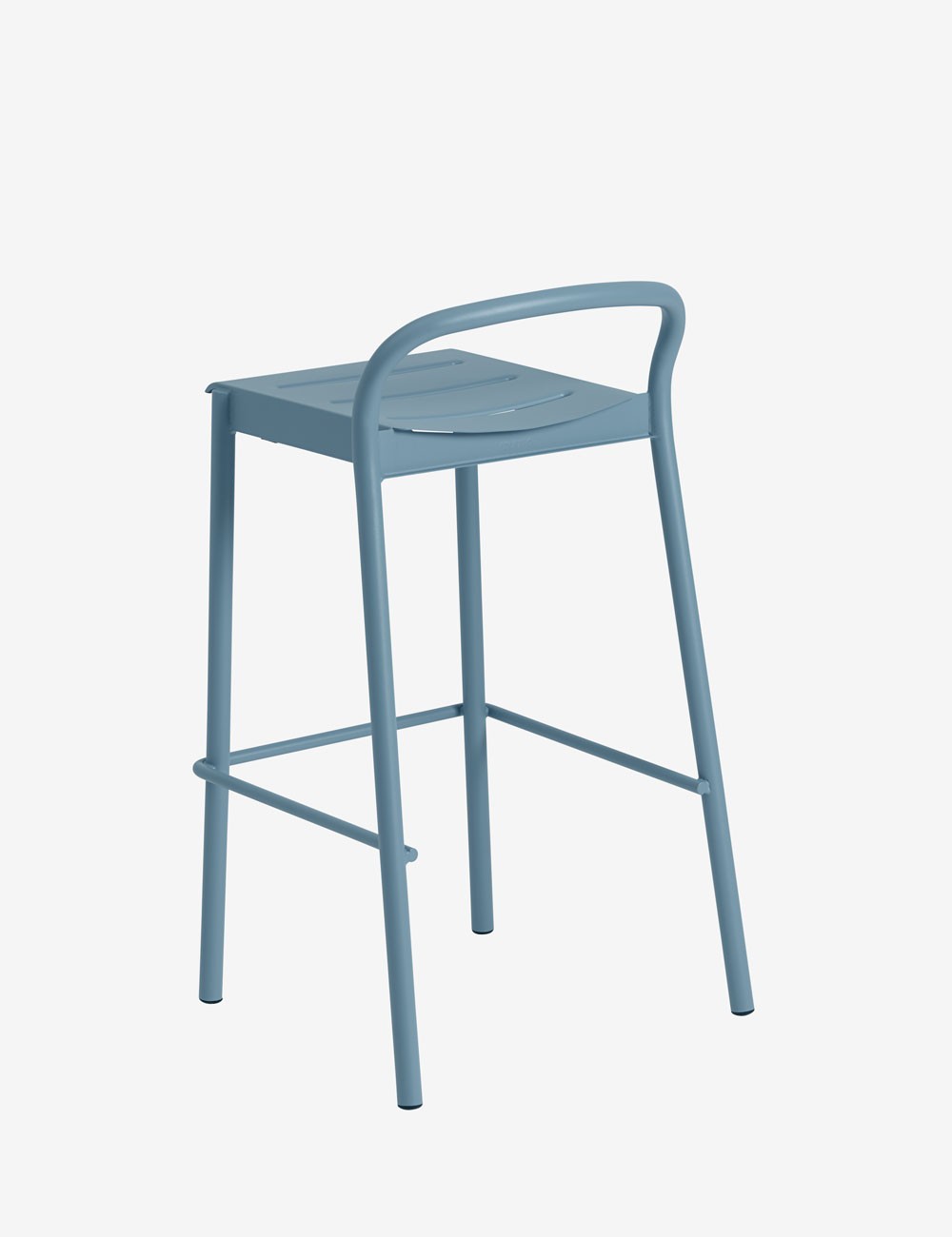 linear steel bar stool