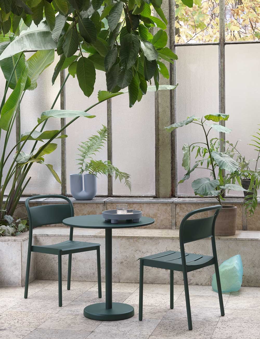 linear steel café table 73