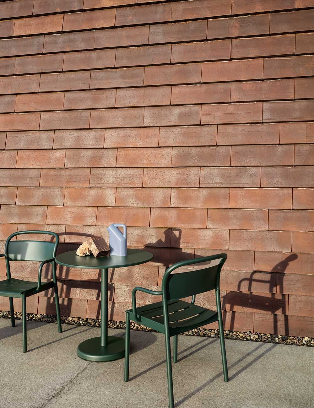 linear steel café table 95