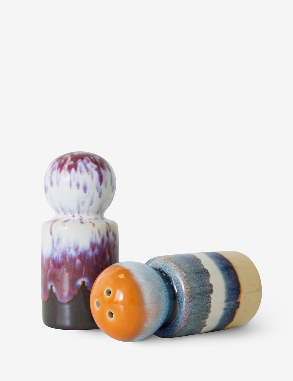 Salière et poivrière en céramique des années 70