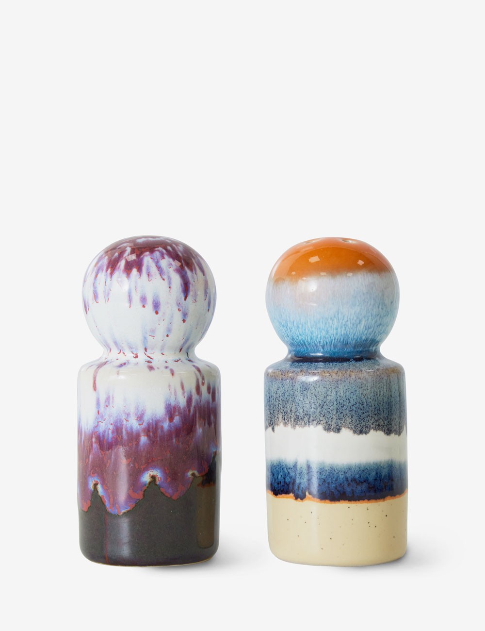 Salière et poivrière en céramique des années 70