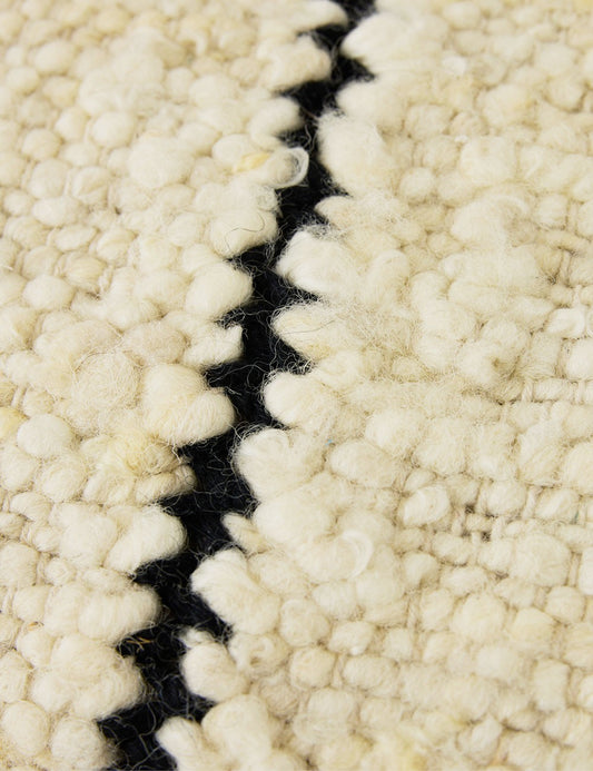 cojín natural wool stripe