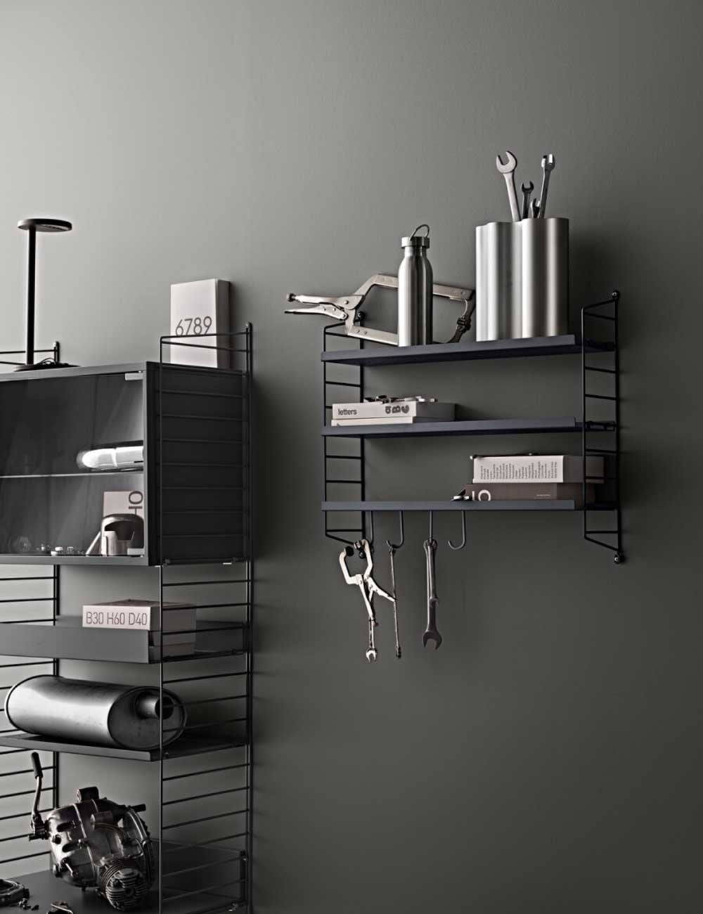 string pocket dark grey