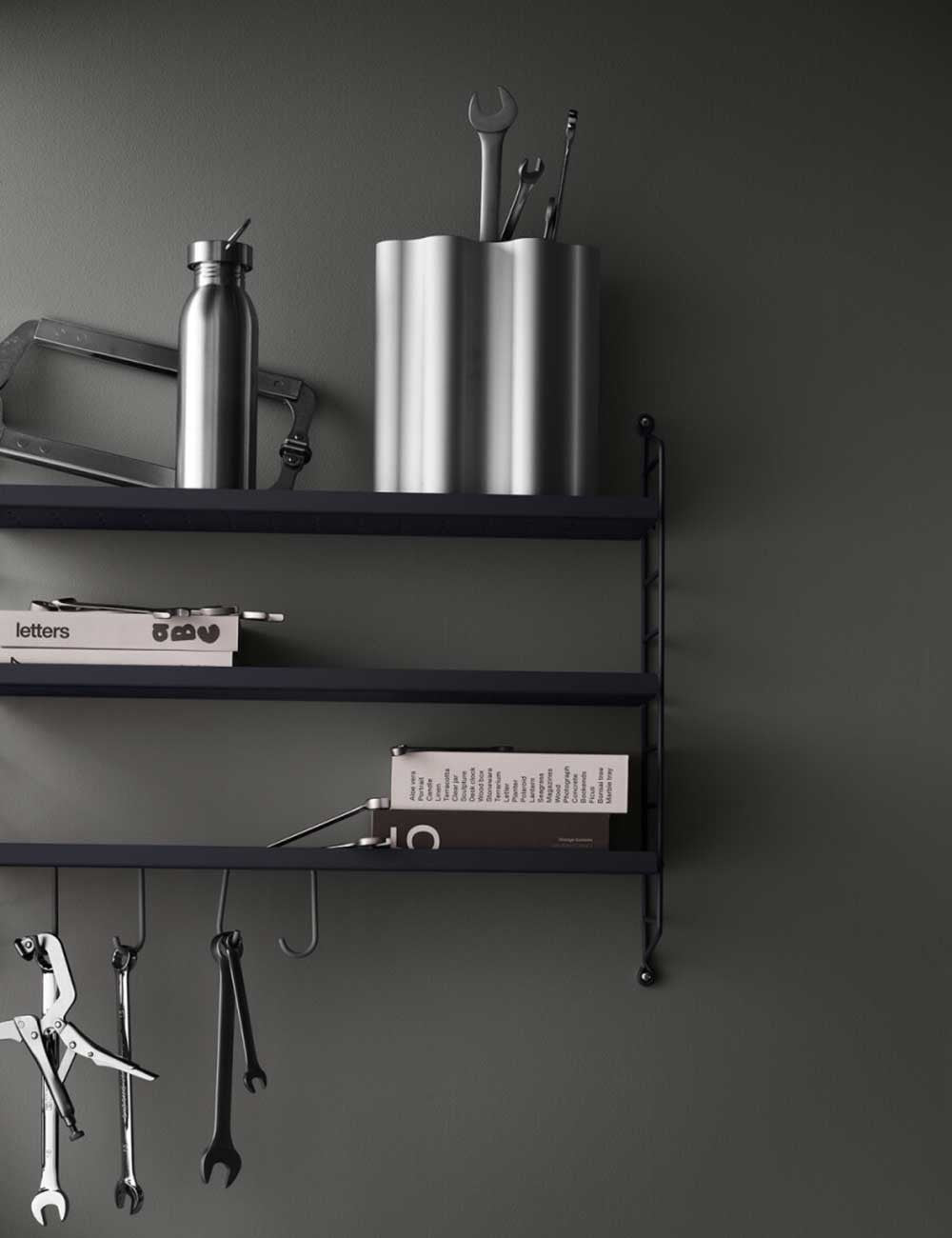 string pocket dark grey