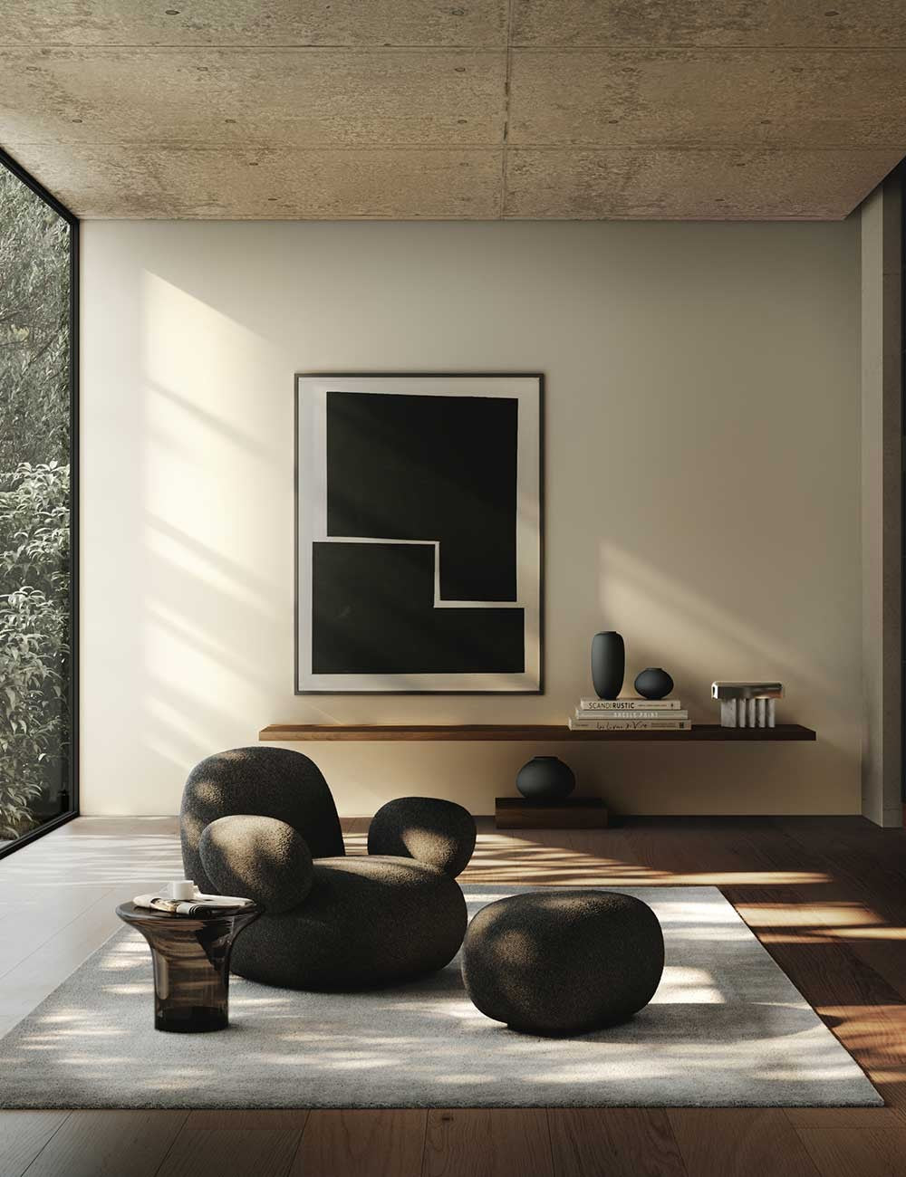 toe flat armchair