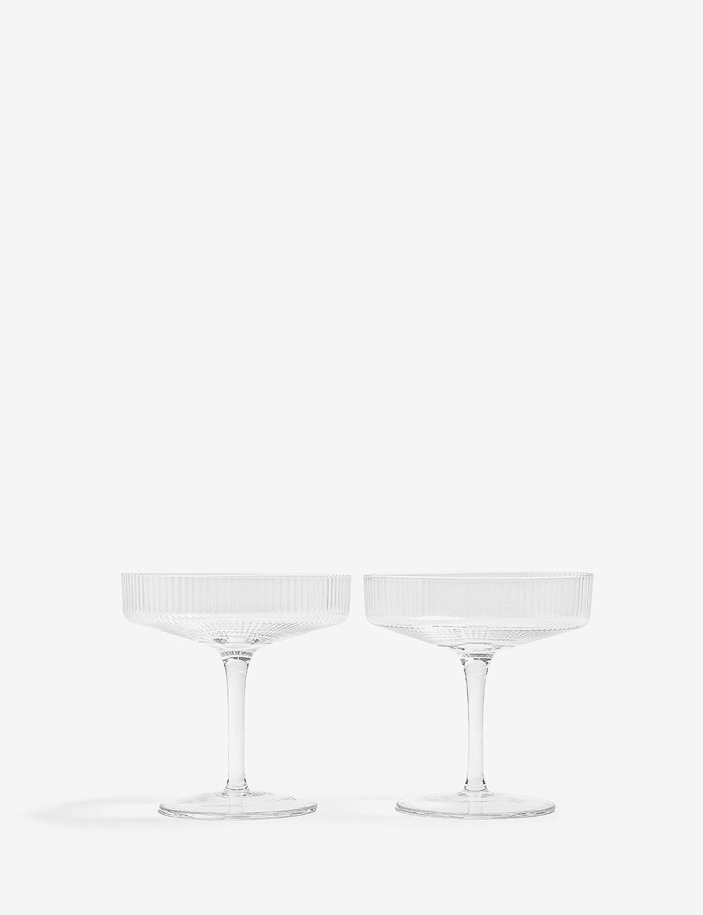 RIPPLE CHAMPAGNE SAUCERS 2 SET