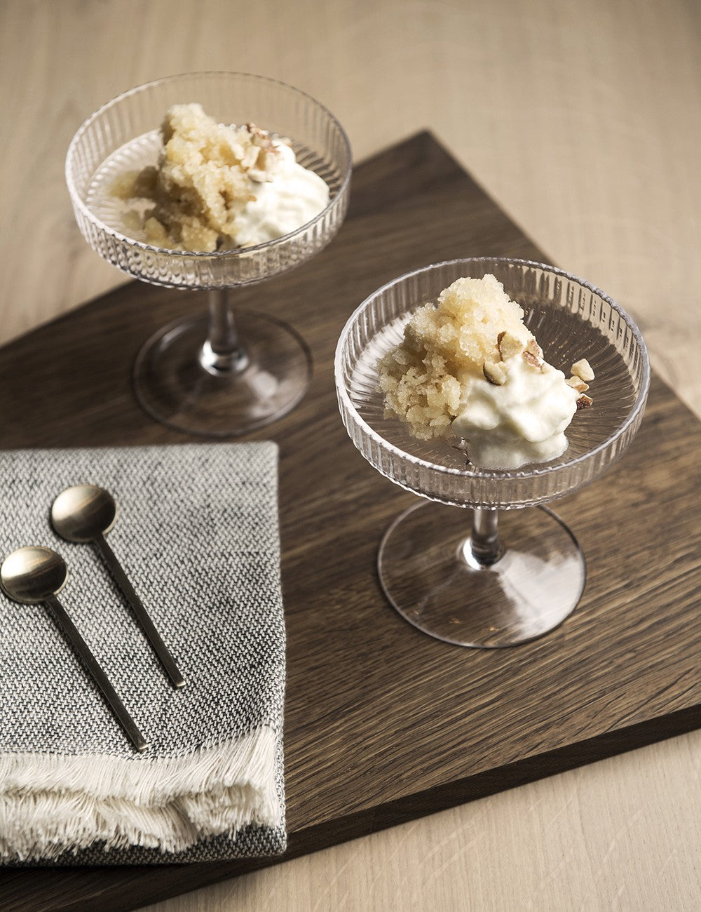 RIPPLE CHAMPAGNE SAUCERS 2 SET