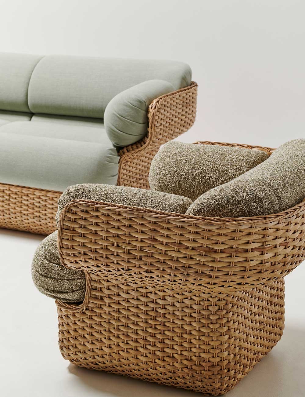 chaise longue en panier