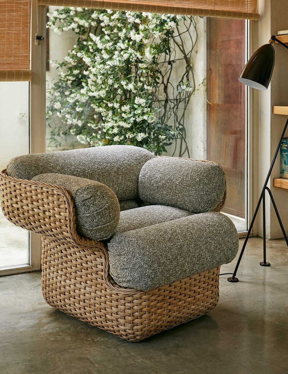 chaise longue en panier