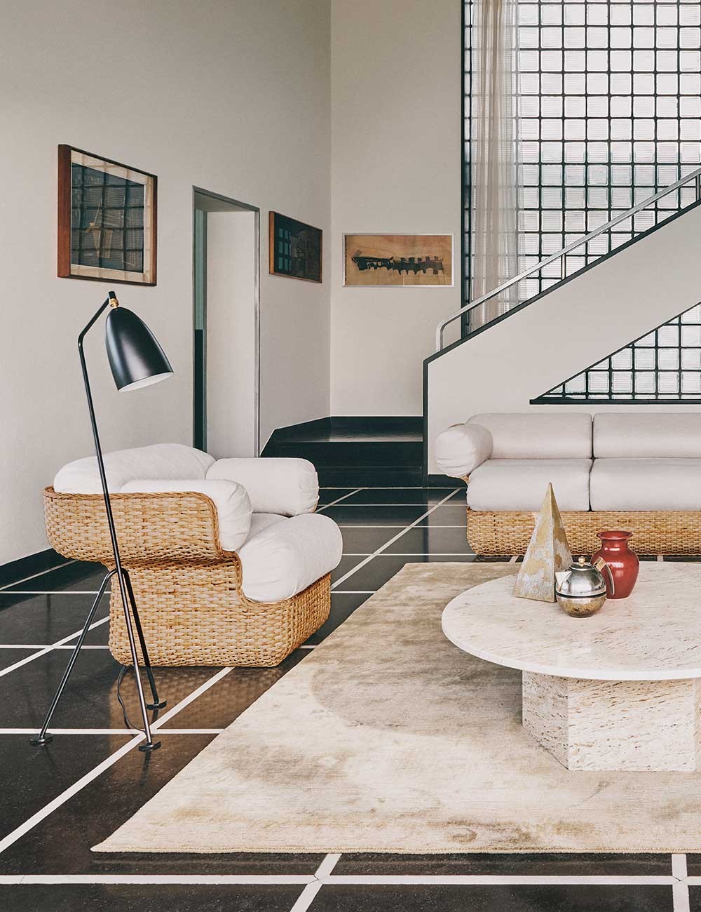 chaise longue en panier