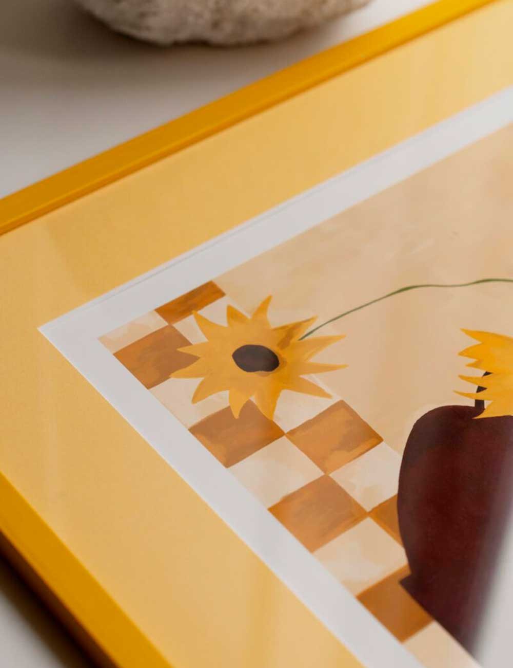 SUNFLOWERS IN BURGUNDY VASE