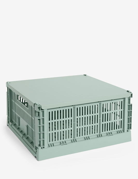 hay colour crate lid metal large square