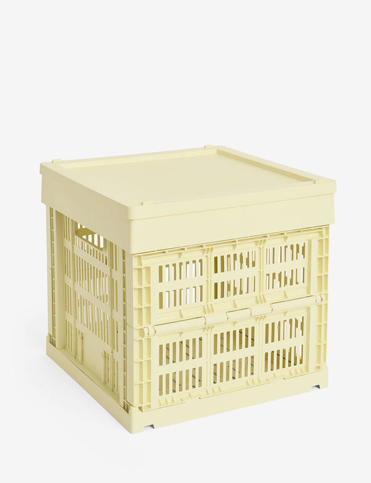 hay colour crate lid plastic medium square / cube