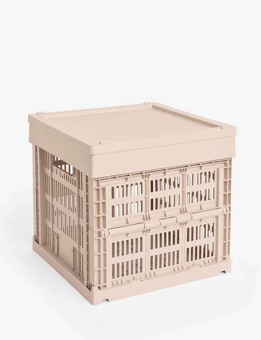 hay colour crate lid plastic medium square / cube