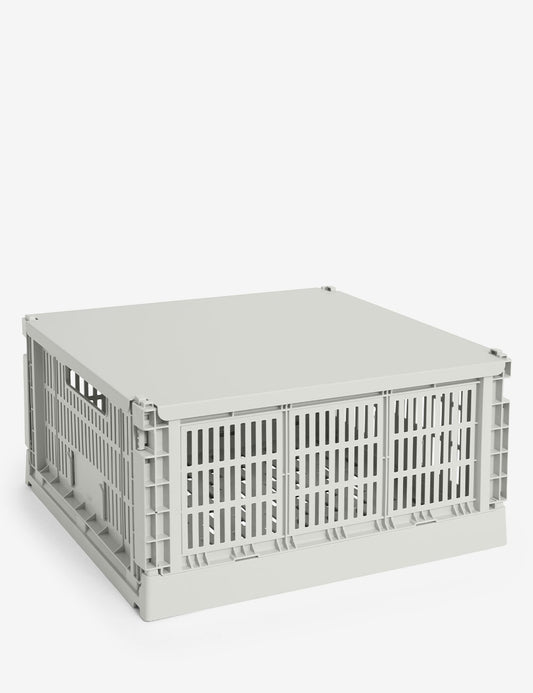 hay colour crate lid plastic large square