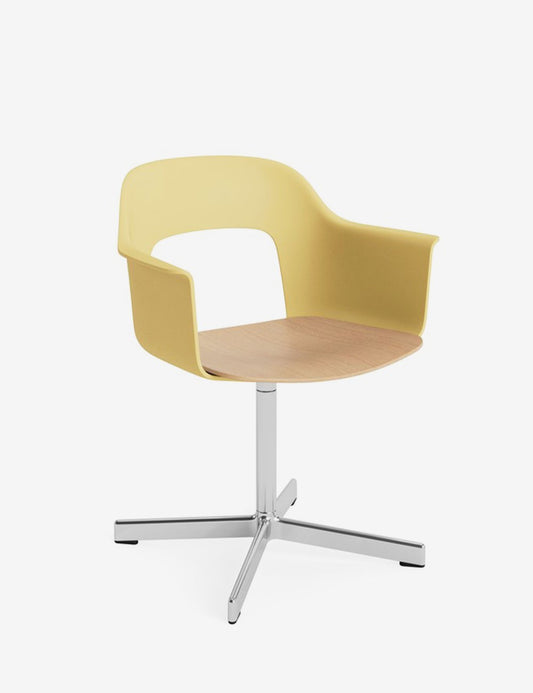 LAYOUT ARMCHAIR 232 POLISHED ALUMINUM/OAK