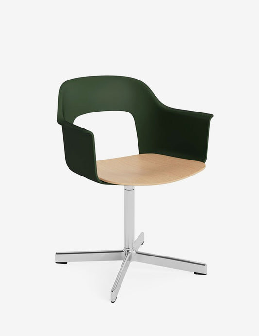 LAYOUT ARMCHAIR 232 POLISHED ALUMINUM/OAK
