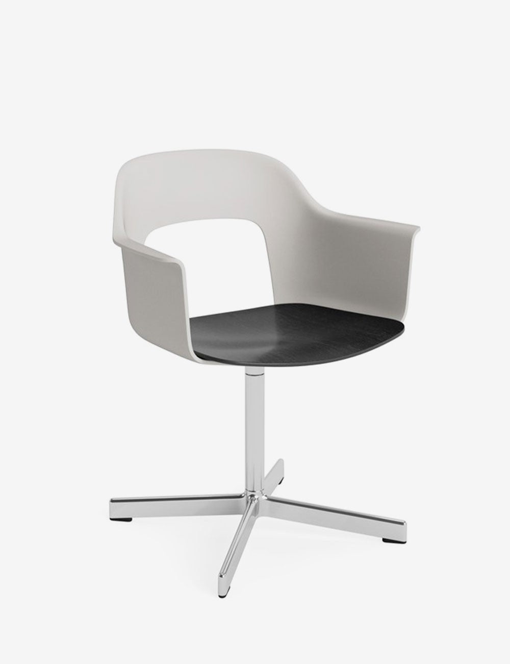 LAYOUT ARMCHAIR 232 POLISHED ALUMINIUM/BLACK OAK