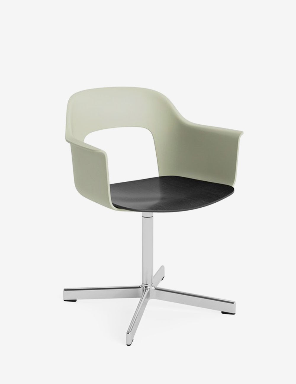 LAYOUT ARMCHAIR 232 POLISHED ALUMINIUM/BLACK OAK