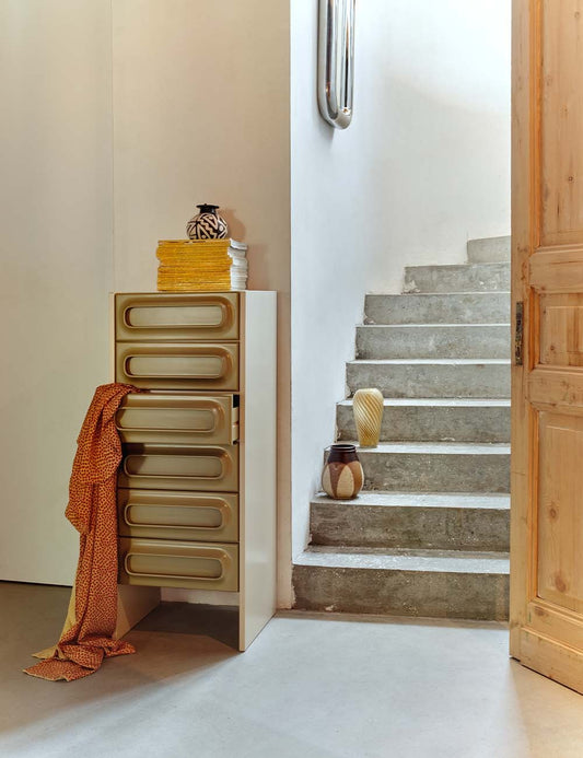space drawer cabinet sage/cream