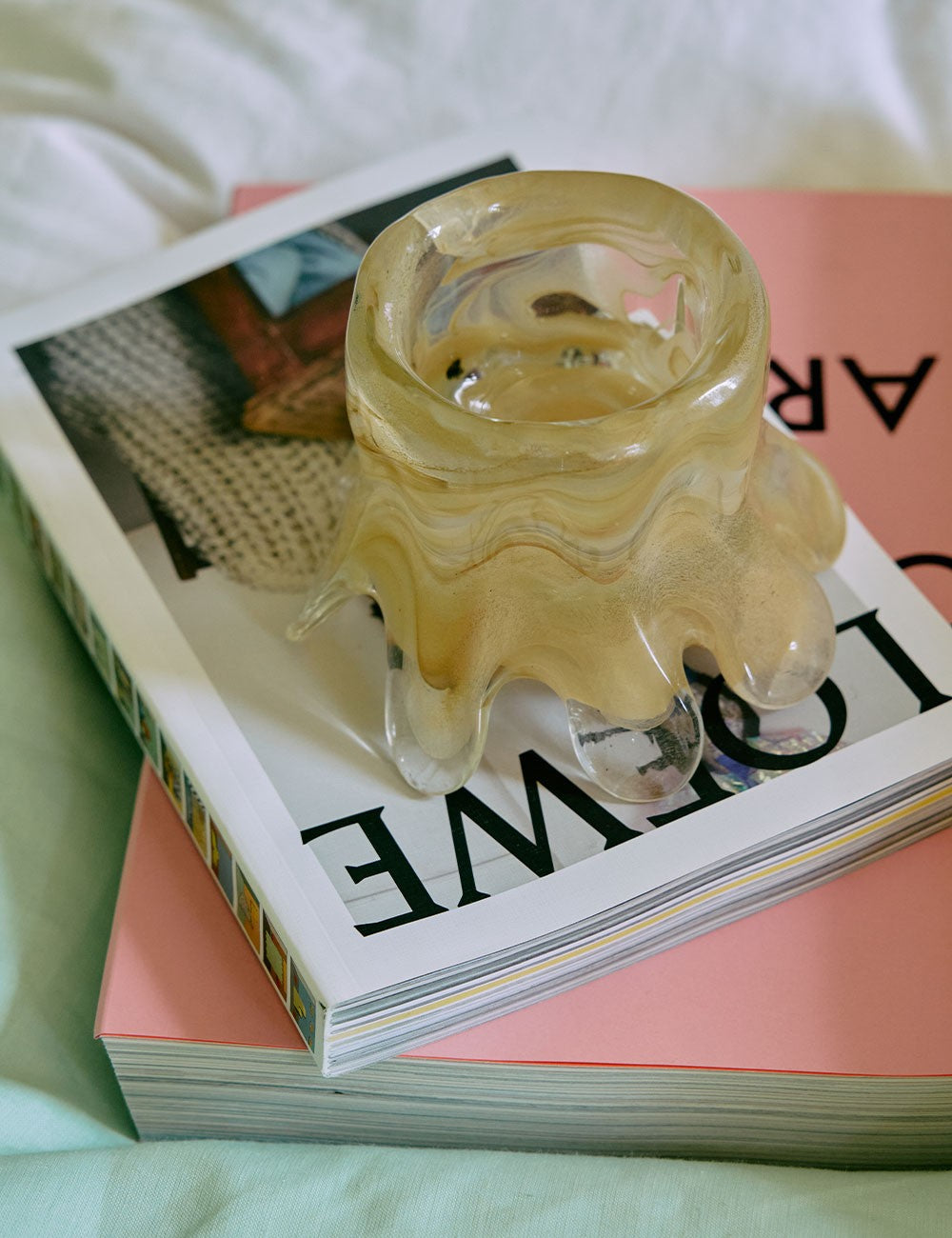 Candleholder low cream