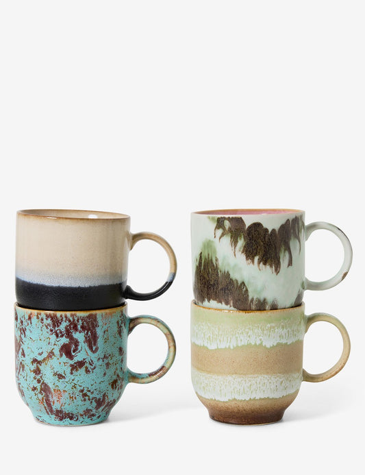 taza café 70s ceramics 4 set