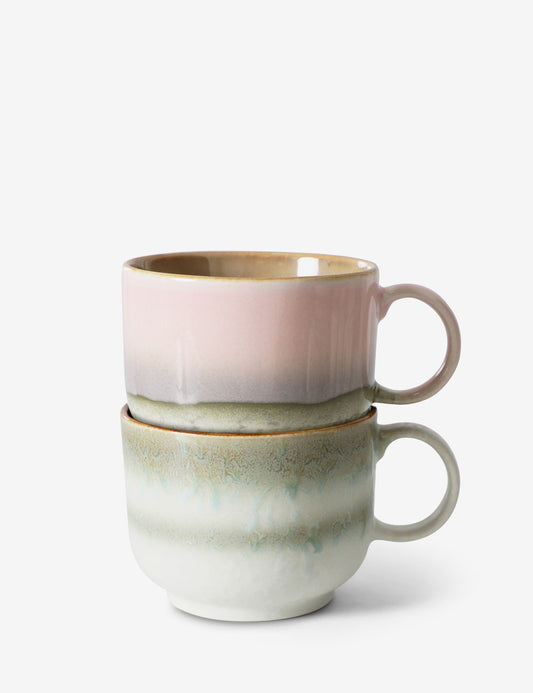 Tasses à thé en céramique des années 70, lot de 2
