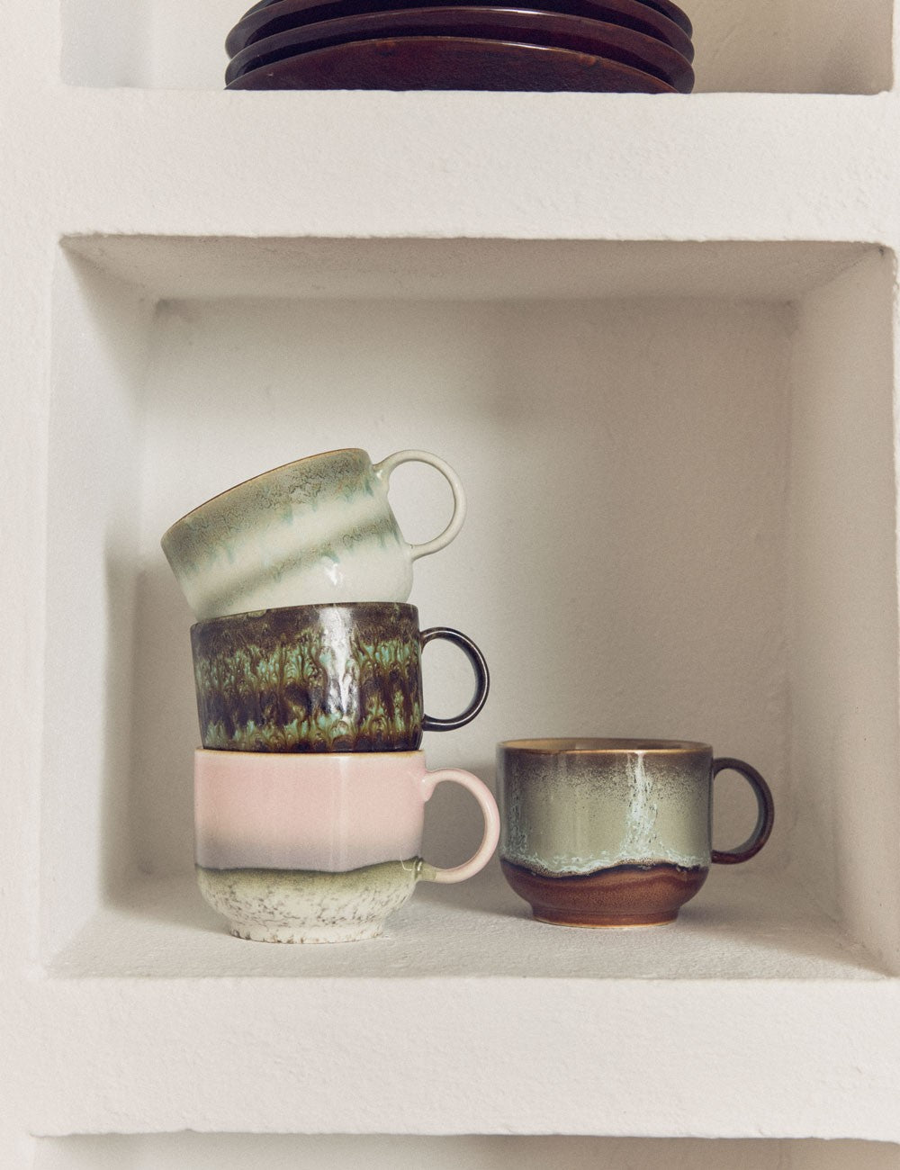 LOT DE 2 TASSES À THÉ EN CÉRAMIQUE DES ANNÉES 70