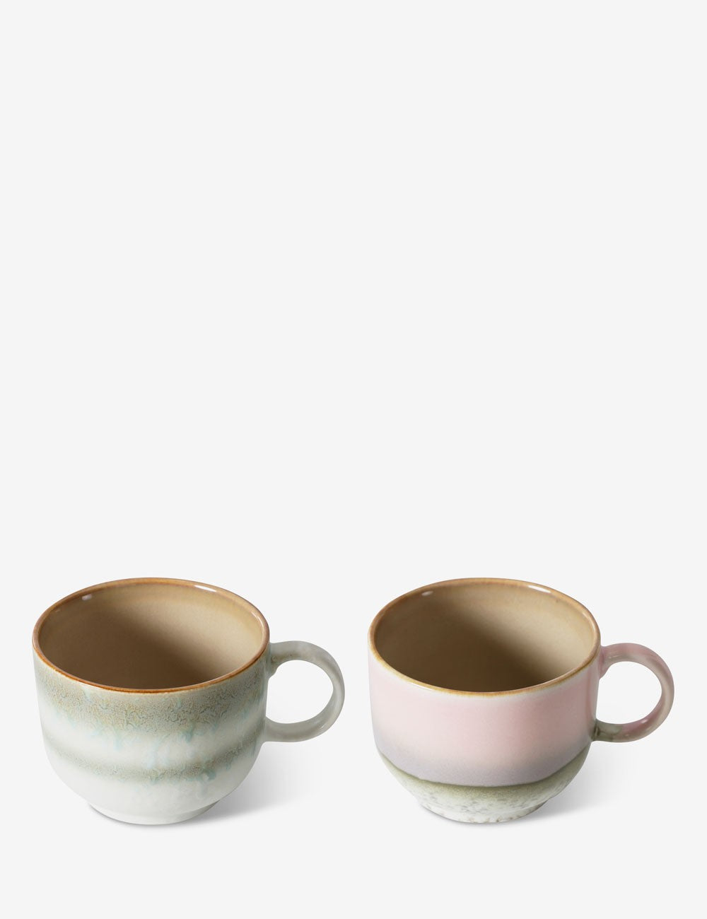 LOT DE 2 TASSES À THÉ EN CÉRAMIQUE DES ANNÉES 70