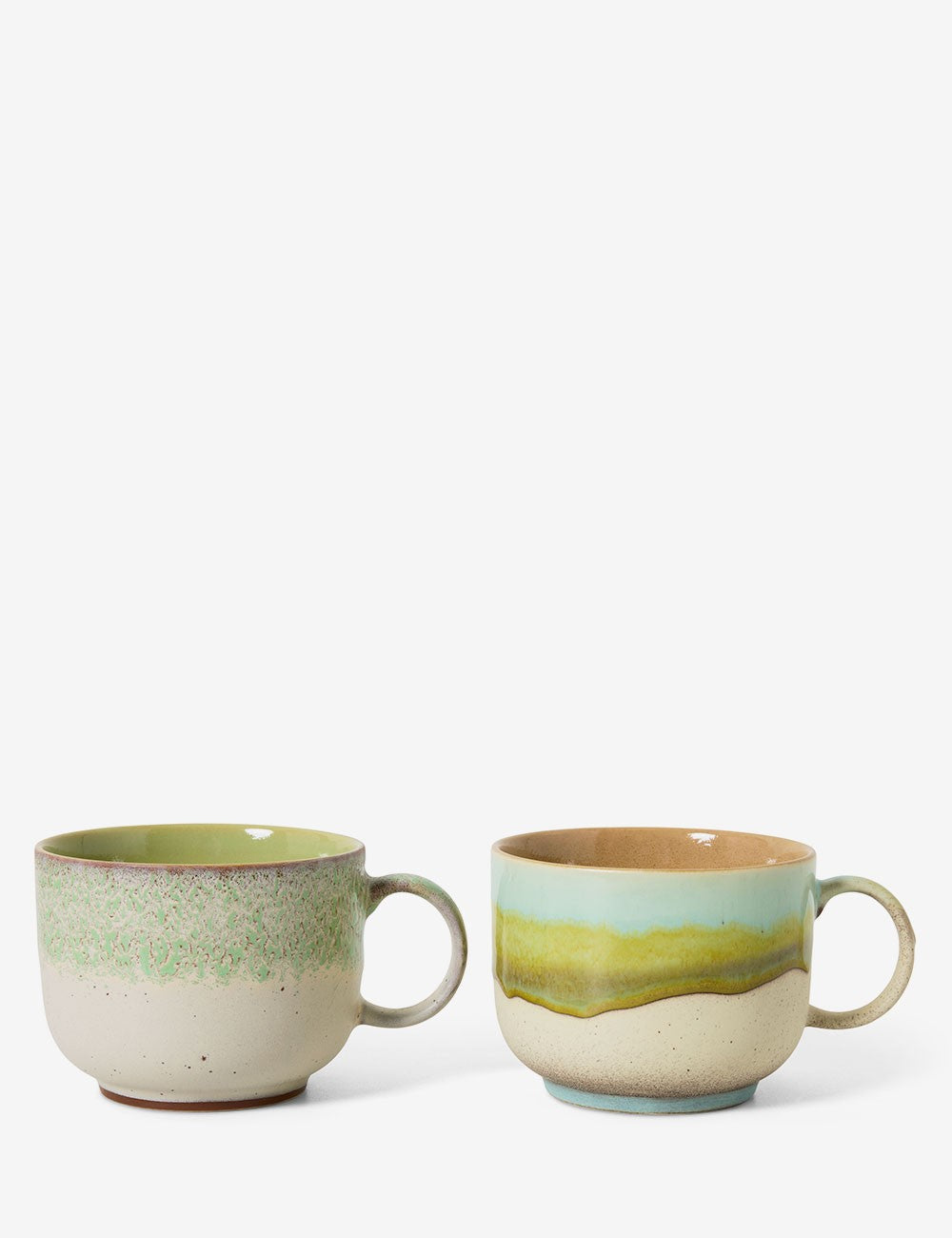 LOT DE 2 TASSES À THÉ EN CÉRAMIQUE DES ANNÉES 70