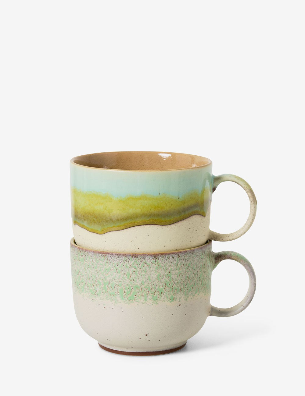 LOT DE 2 TASSES À THÉ EN CÉRAMIQUE DES ANNÉES 70