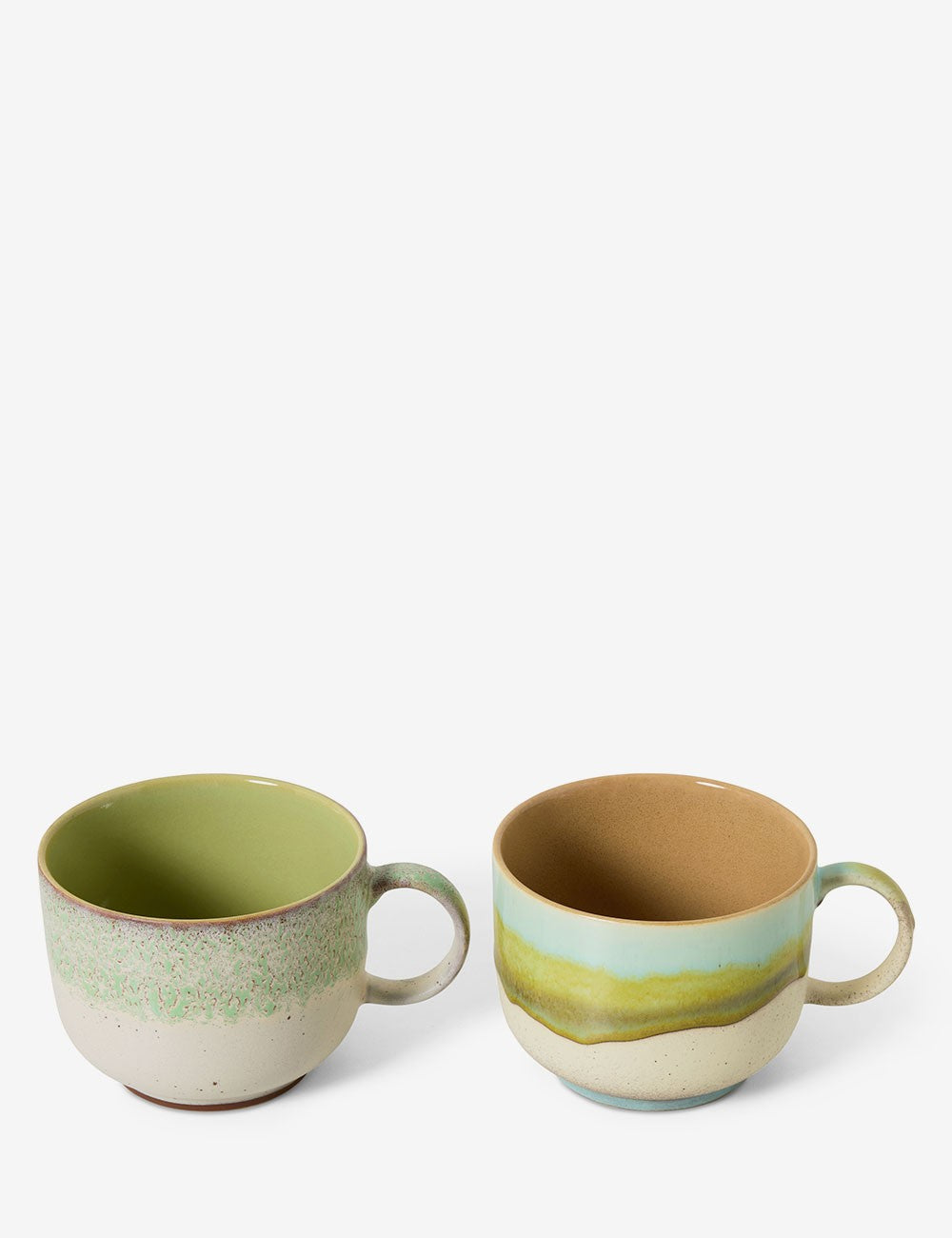 LOT DE 2 TASSES À THÉ EN CÉRAMIQUE DES ANNÉES 70