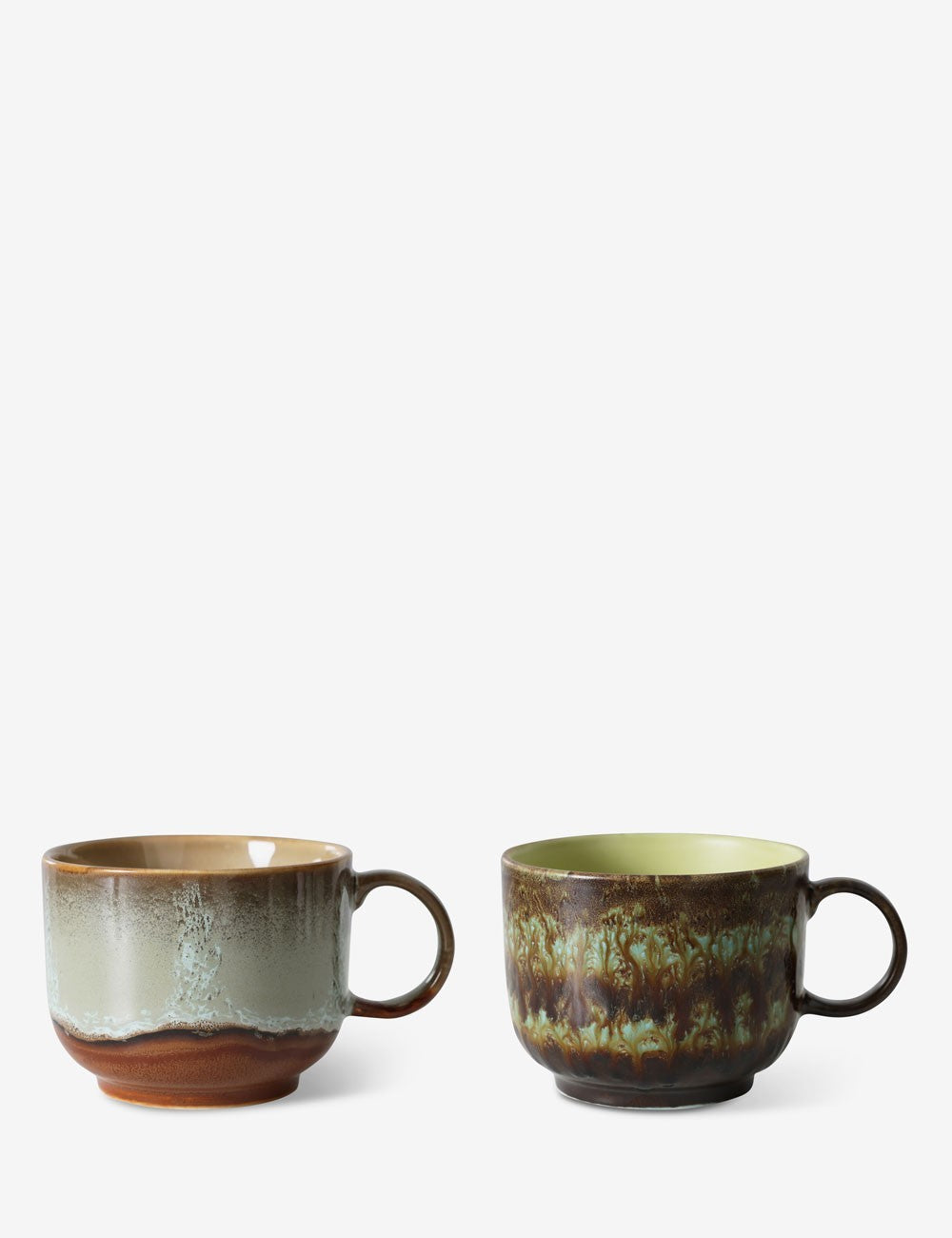 LOT DE 2 TASSES À THÉ EN CÉRAMIQUE DES ANNÉES 70