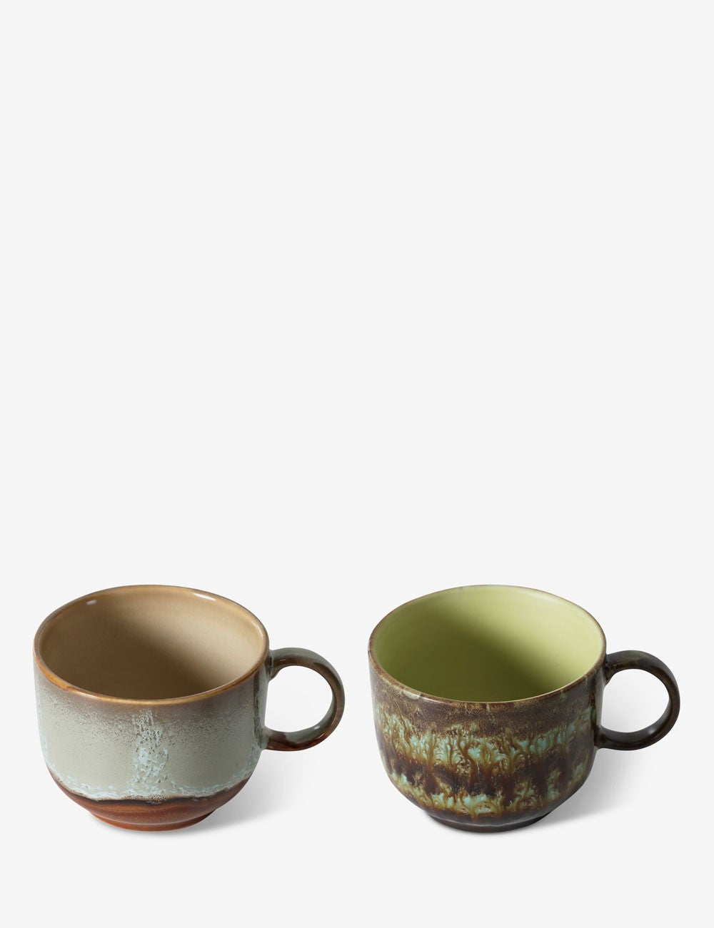LOT DE 2 TASSES À THÉ EN CÉRAMIQUE DES ANNÉES 70