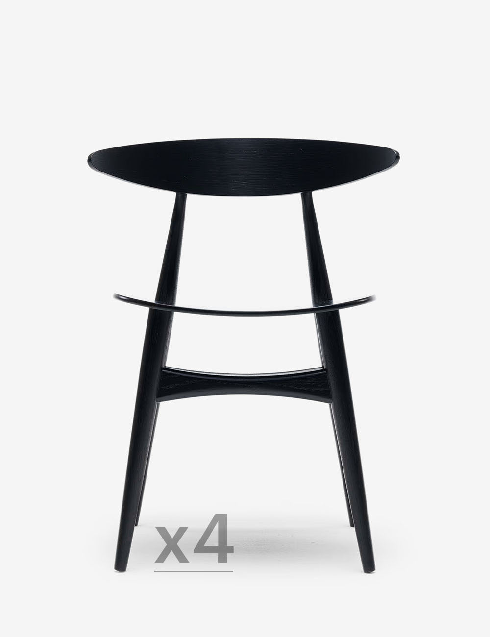 sedia ch33t rovere nero set da 4