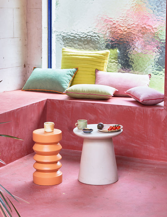 stoneware side table terra