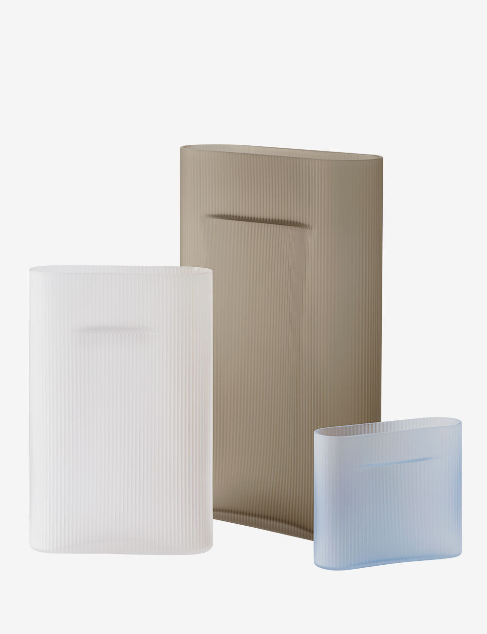 Ridge vase frosted glass H48,5