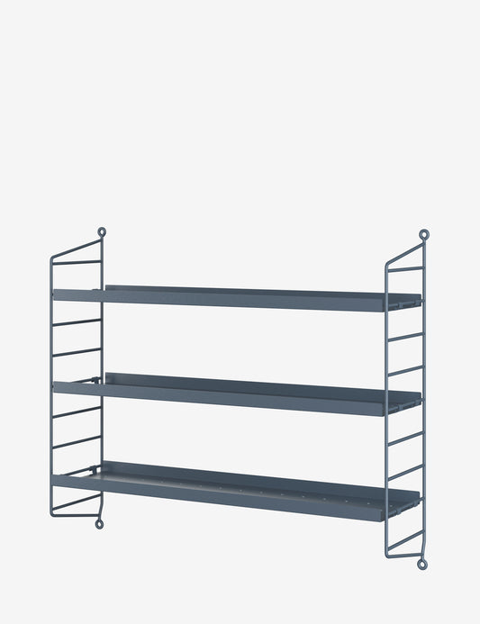 string pocket metal sergelgrå