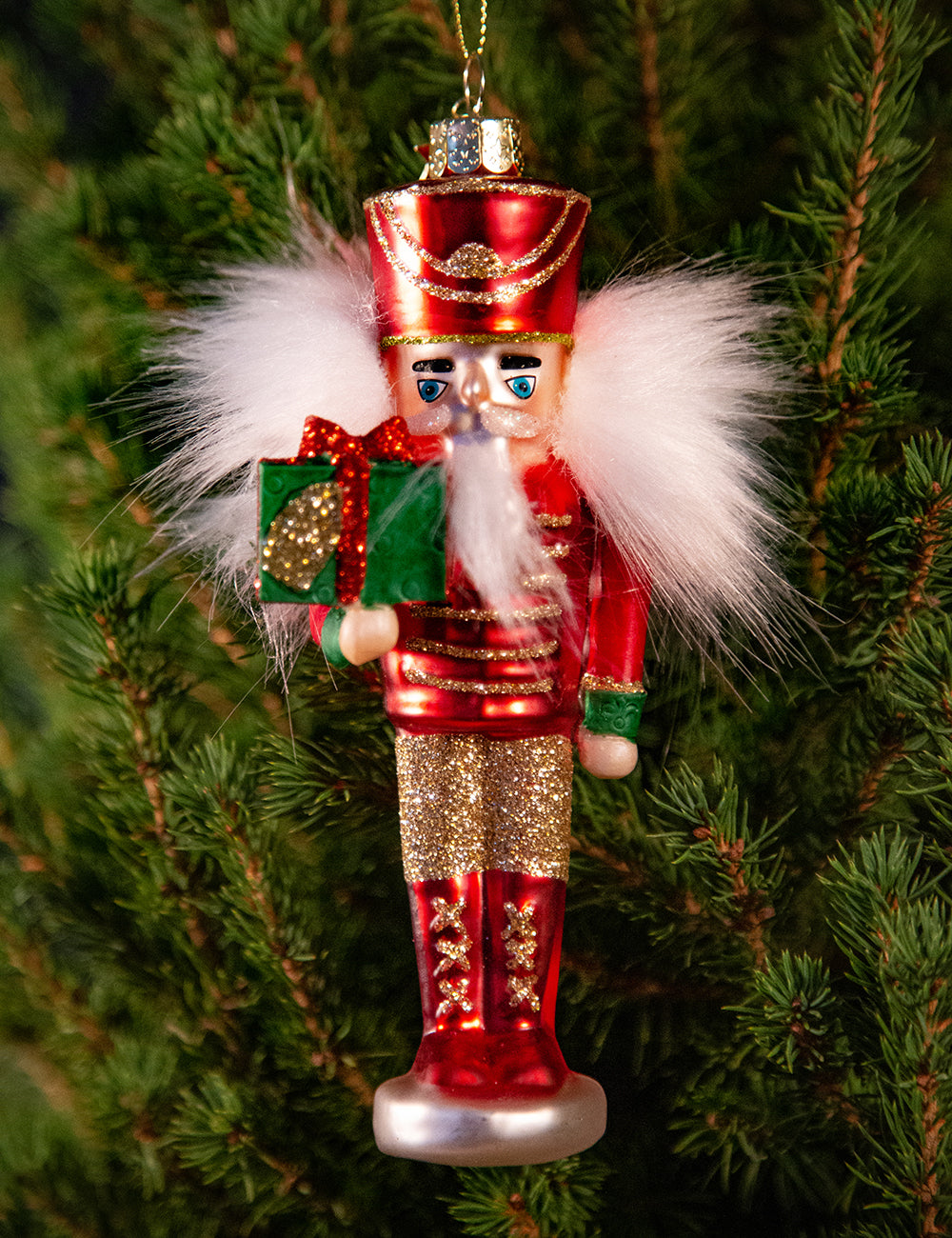 Nutcracker glass ornament 