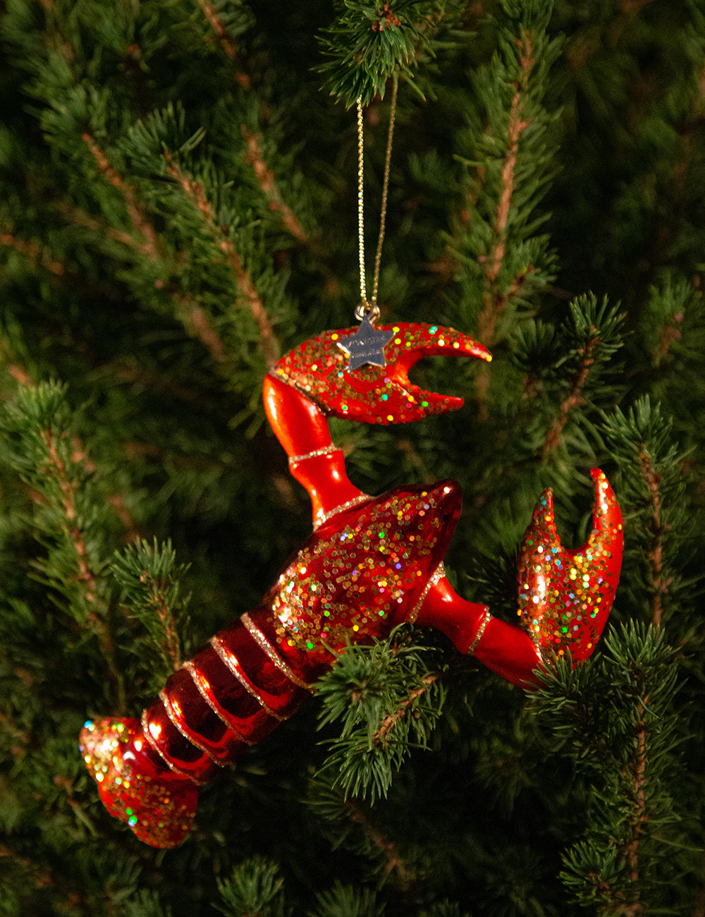 Lobster glass ornament 
