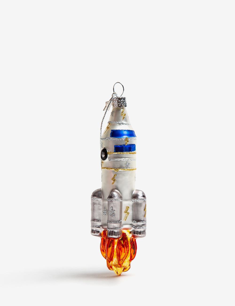 Rocket glass ornament 