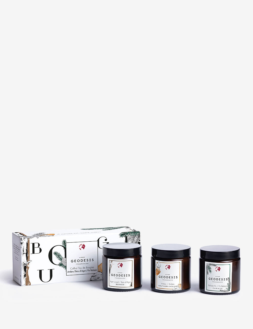 Set velas aromáticas Ámbar / Madera de Agar / Abeto Balsámico